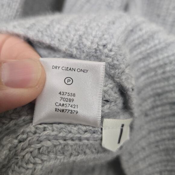 Ann Taylor 100% Cashmere Colorblock Mock Turtleneck Sweater M Soft Cozy Neutral - Picture 9 of 9